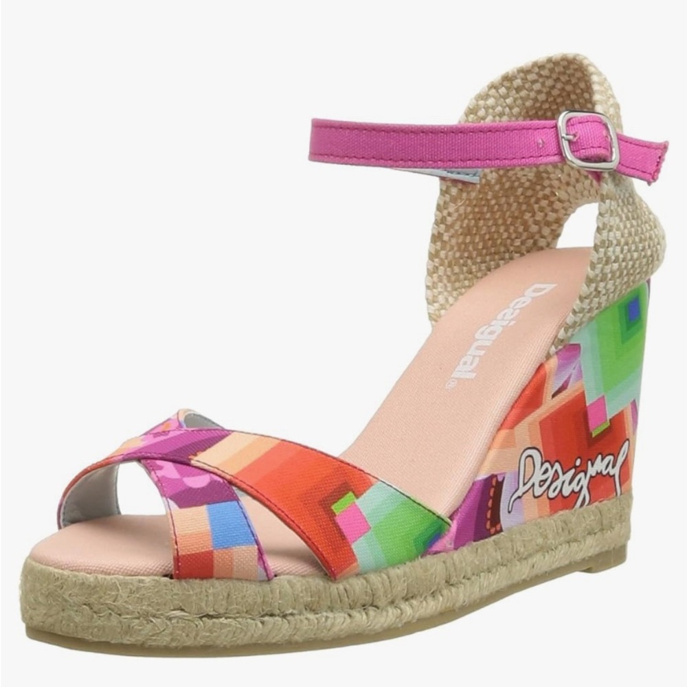 Desigual Galatic Print Wedge Sandal ❤️🧡💙💖 - Picture 1 of 13